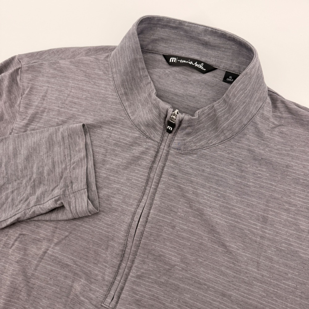 Travis Mathew Quarter Zip Pullover Mens XL Grey Space Dye Stretch Lightweight